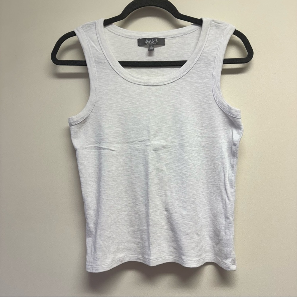 Marled White Sleeveless Tank Top Like New Size M